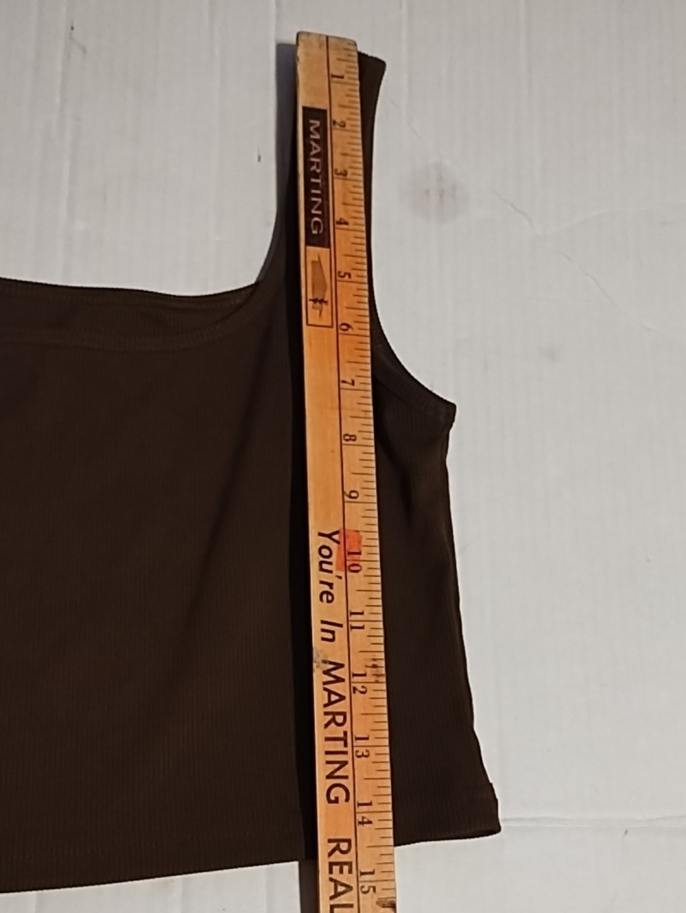 Women’s Brown Ribbed Square-Neck Tank Top - Picture 6 of 7